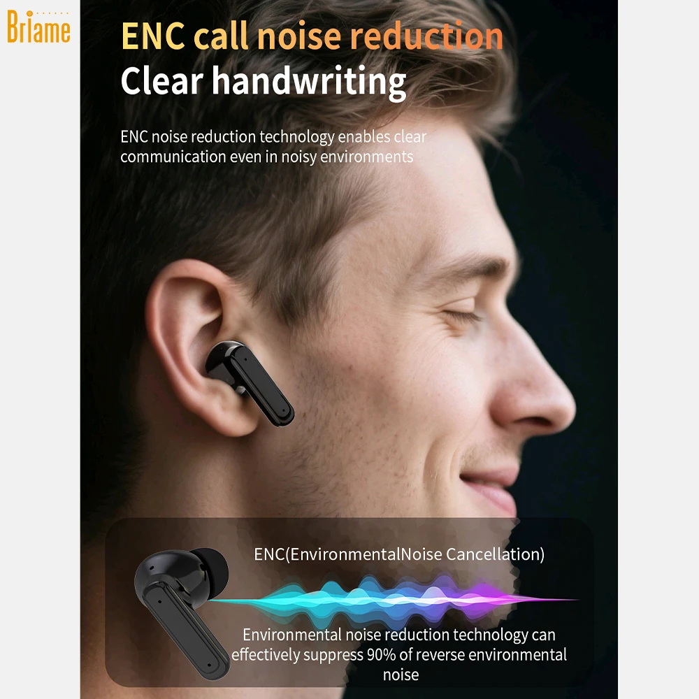 سماعات بلوتوث صغيرة من Briame مع شاشة LED سماعات رأس لاسلكية مع ميكروفون لجميع الأجهزة لعبة سماعة الرأس الرياضية #4