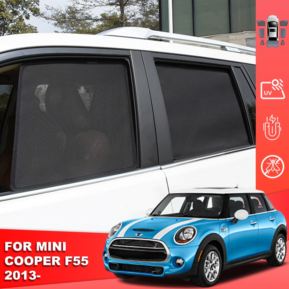 

For Mini Cooper Hatch F55 2014-2023 Car Sunshade Shield Magnetic Rear Side Baby Window Sun Shade Visor Front Windshield Curtain