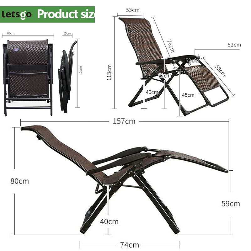 كرسي كرسي قابل للطي واسع للكبار قيلولة صالة كرسي المسنين في الهواء الطلق نمط الروطان كرسي الشاطئ البلاستيكي كراسي التشمس