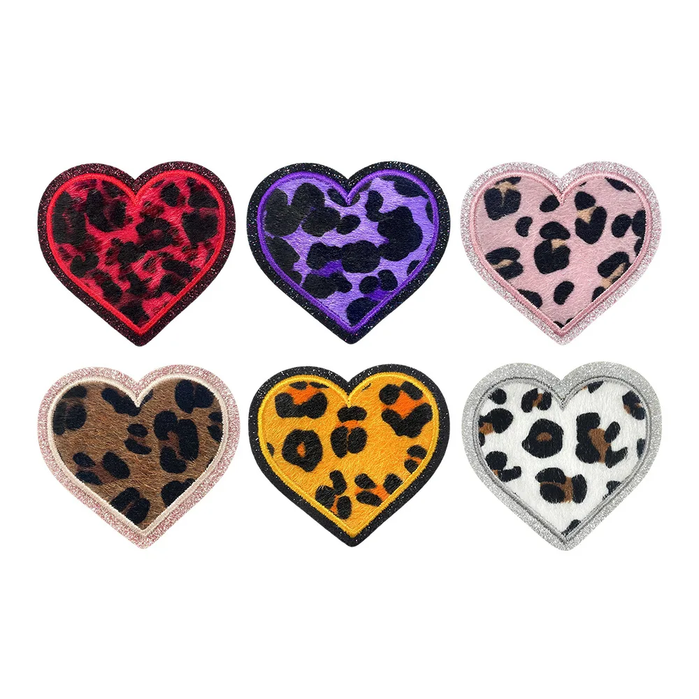 30pcs/Lot Embroidery Patch  Hat Shirt Bag Clothing Decoration Accessory Craft Diy Applique Love Leopard Print