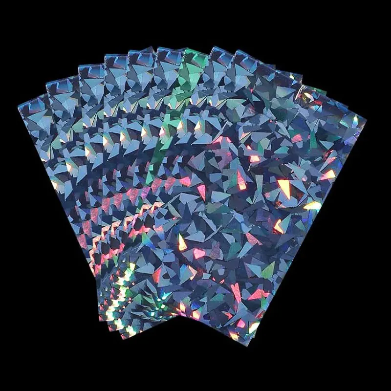 

100pcs 57x87mm Laser Flashing Card Sleeves Photo Card Cover Kpop Holographic Photocard Sleeves Heart Trading Cards Protector