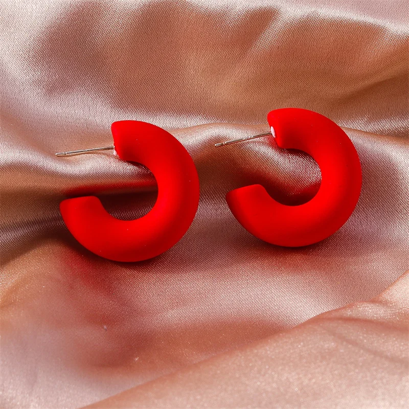 Aihua Koreanische Einfache Große Runde Hoop Ohrringe Für Frauen Bunte Geometrische Kunststoff Übertrieben Ohrring Trendy Ohrringe Schmuck – Detail 31
