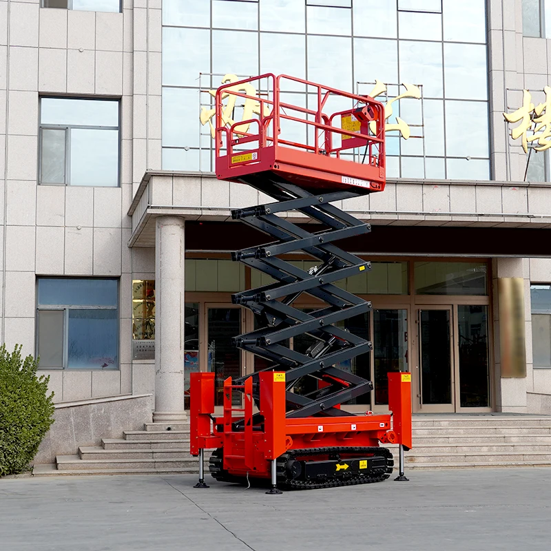 YG 6m -14m Mobile Aerial Work Platform Scissor Lift Electric Lifting Platform Crawler Self Propelled Scissor Lift Platform Lift