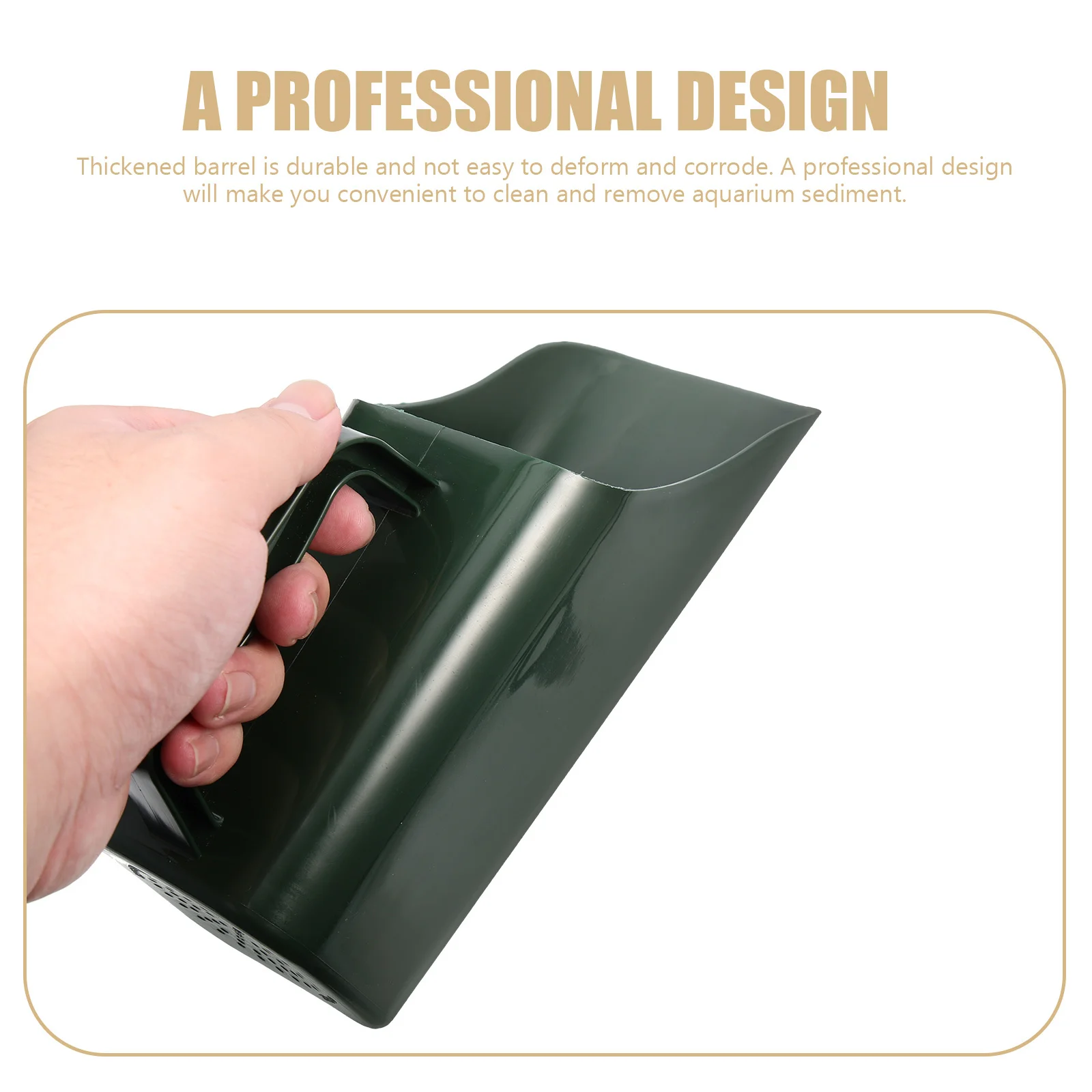 مجرفة رواسب خزان مريحة، مغرفة رمل بلاستيكية متينة لحوض السمك، أداة تنظيف عملية، مجرفة خزان الأسماك #2