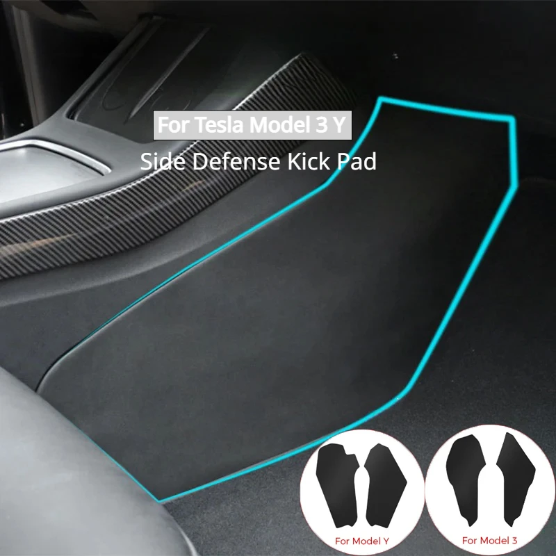 

2PCS Side Defense Anti Kick Pad For Tesla Model 3 Y 2018-2023 Car Central Control Protective Mat Foot Pad Interior Accessories