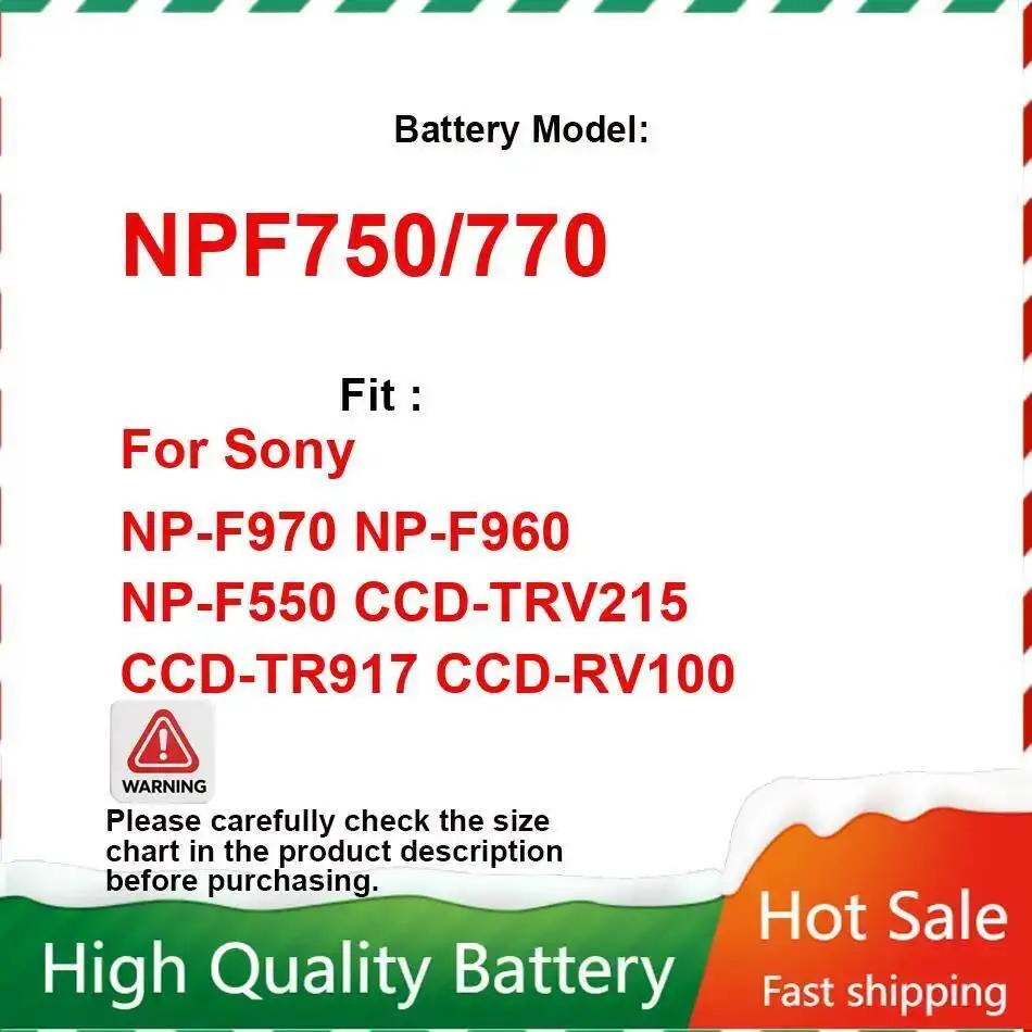 4400Mah NPF750 770 For Sony NP-F970 NP-F960 NP-F550 Ccd-TRV215 Ccd-TR917 Ccd-RV100 Long Lasting Camera Battery High Quality