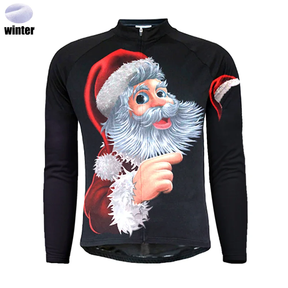 New Christmas Cycling Jersey Set Long Sleeve Mountain Bike Cycling Clothing Breathable MTB Bicycle Clothes Wear for Mans