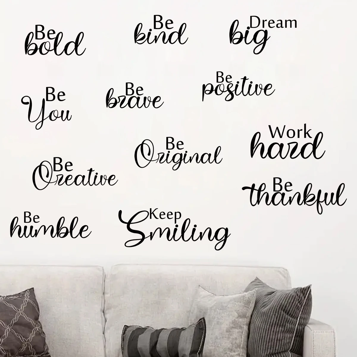 English Sweet Encourage Text Wall Stickers for Kids Room Bedroom Wall Decals Living Study Room Decoration Child Home Decor