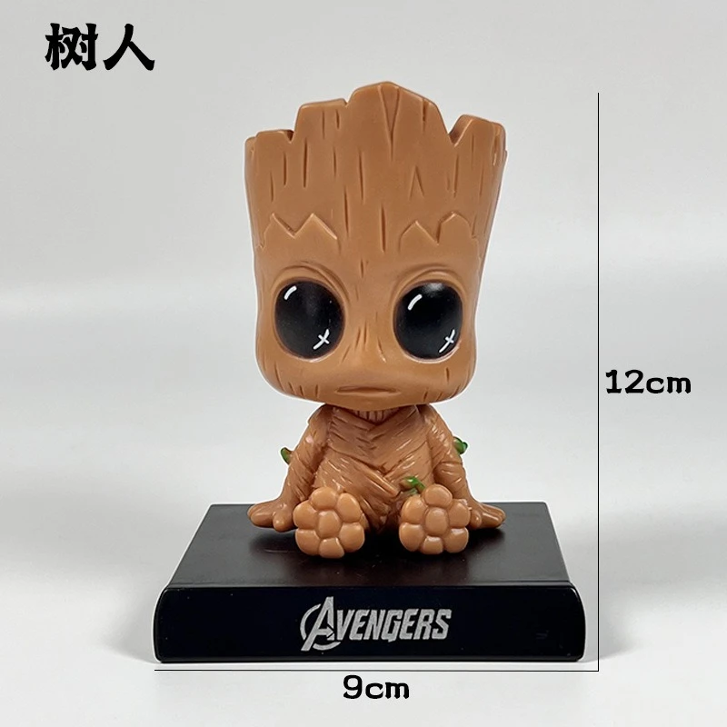 Novo bestakingdom batman groot personalizado dos desenhos animados figura criativa modelo anime carro periférico bobblehead ornamento presente do feriado