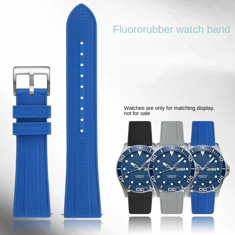 For Omega Hippocampus 300 diving replacement fluororubber watch strap soft anti sweat watchband watch chain accessory 20mm