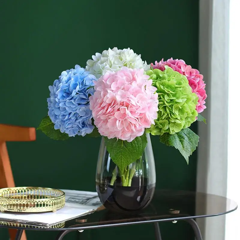 Artificial Flowers Silk Hydrangea Bouque for Wedding Home Party Living Room Table Decoration Accessories