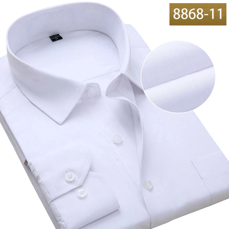 Oversized Dress Shirts Men's Long Sleeve Regular Classic Business Formal White Men Shirt Male Casual Social Plus size Shirts