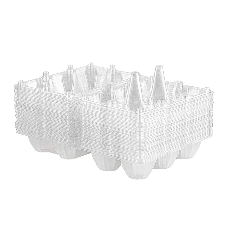 36Pcs Egg Cartons Clear Plastic Egg Holder Storage Container Egg Tray For Family Pasture,Refrigerator Storage,6 Grids