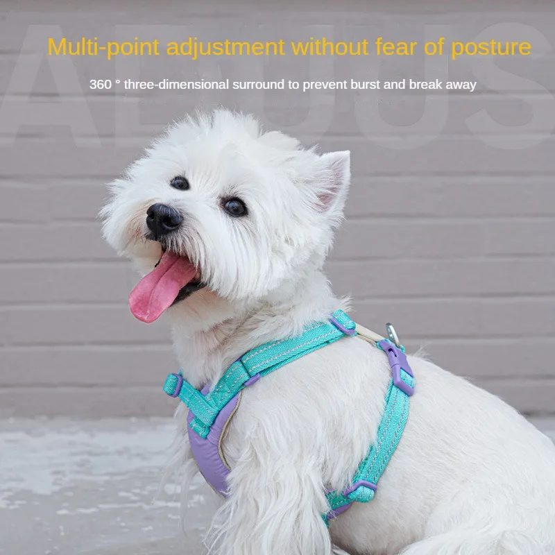 Pet Dog Cool and Breathable Vest Style Chest and Back Traction Dog Leash Large and Small Dog Chains