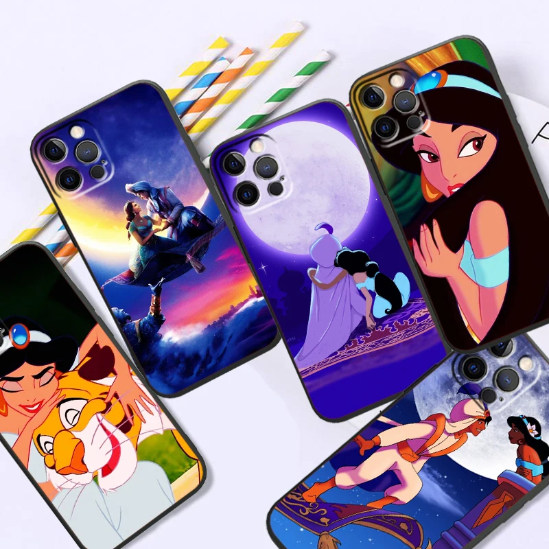 Aladdin And The Magic Lamp For iPhone 15 14 13 12 11 XS XR X 8 7 SE Pro Max Plus Mini Black TPU Phone Case