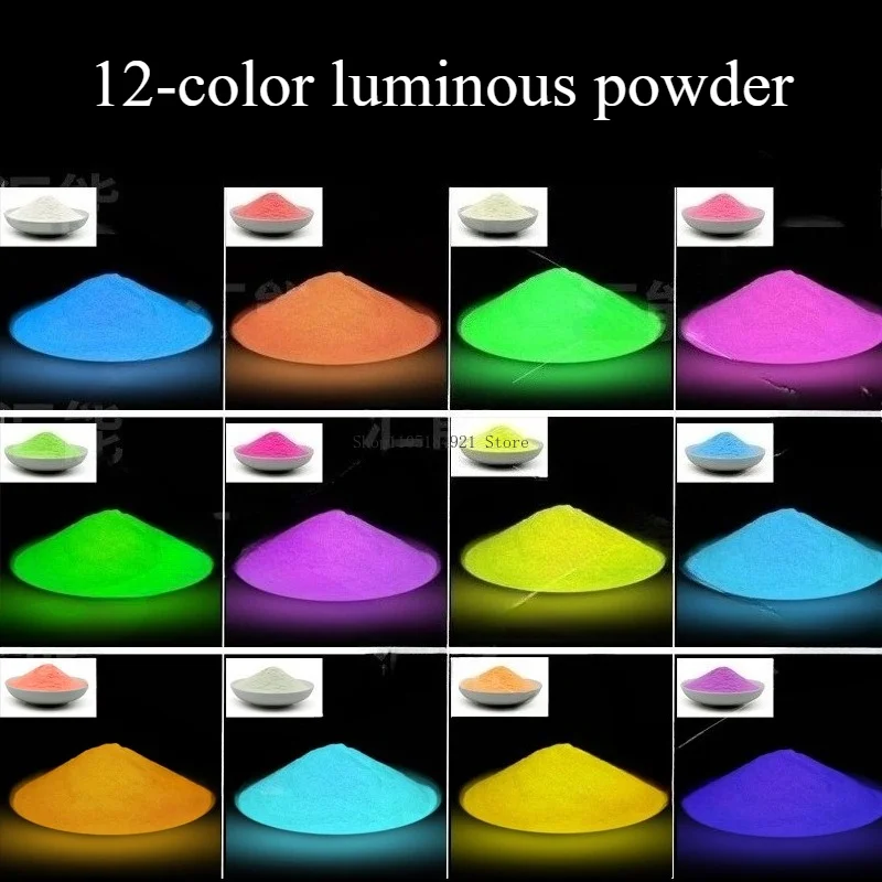 1000g Colorful Night Glow Powder Long-lasting Highlight Fluorescent Powder Energy Storage Cyclil Luminescence Easy Disperse