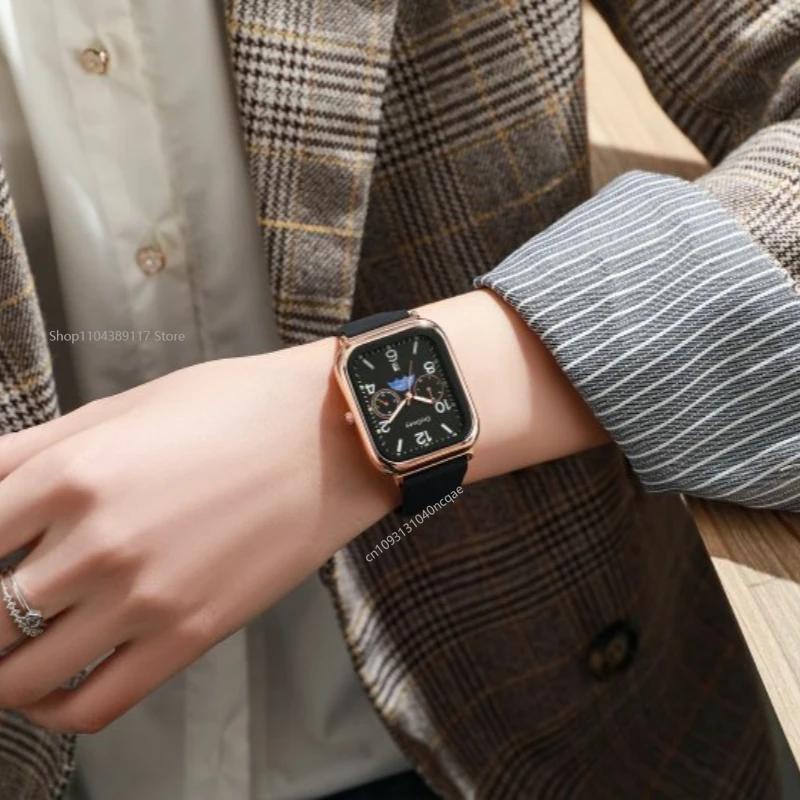 Famous Brand Women Calendar Watch Rectangular Ladies Quartz Watches Silicone Strap Wristwatch Relojes Para Mujer