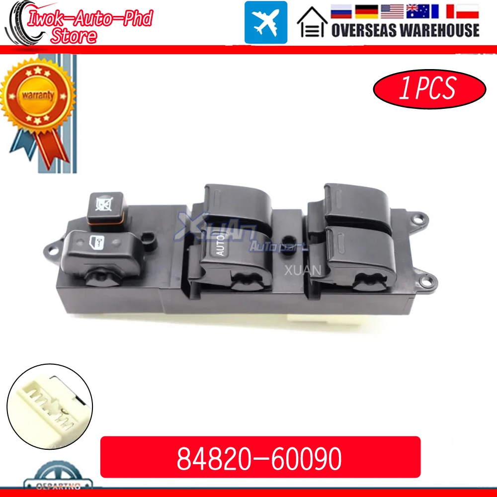 Interruptor de controle mestre para elevador de janela elétrica, para toyota corolla camry avalon echo yaris 4runner hilux land cruiser 84820-60090