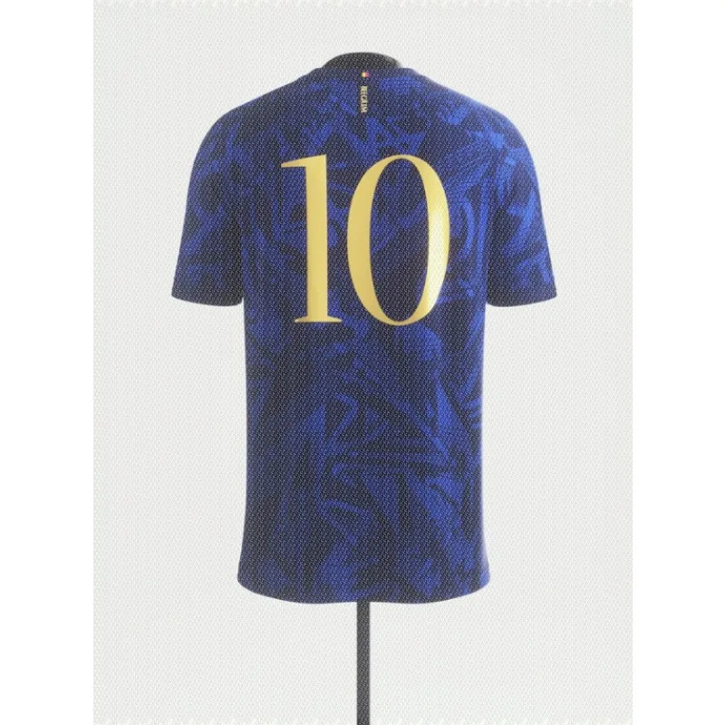New Football Jersey, Men's Trendy Sports Short Sleeved Shirt, Blue Gold Abstract Pattern No.10 Concept Football Jersey, No.10