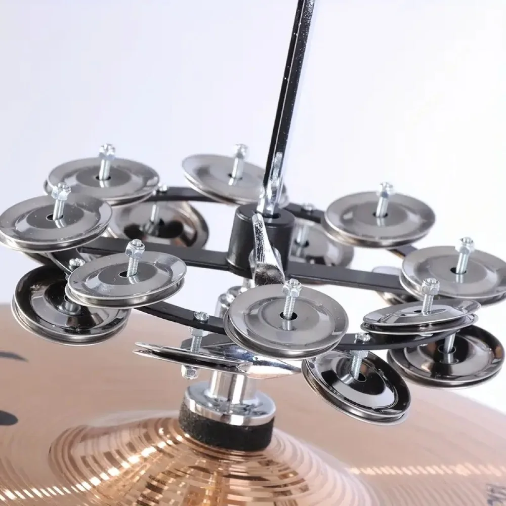 Drum Set Accessories Hi Hat Tambourine Silver Gold Single Row Double Row Percussion Parts Musical Rhythm Assist Rhythm