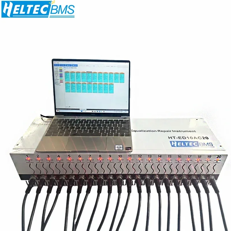 

Высокоточный тестер емкости аккумулятора Heltecbms, 20 каналов, 10 а, с эквалайзером напряжения 18650/26650/LiFePO4/N0.5 NiMH