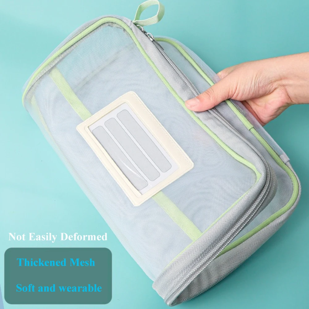 L-Type Double Zipper Large Capacity Books Homework Organizer A4 File Folders Student Stationery Transparent Storage Bag