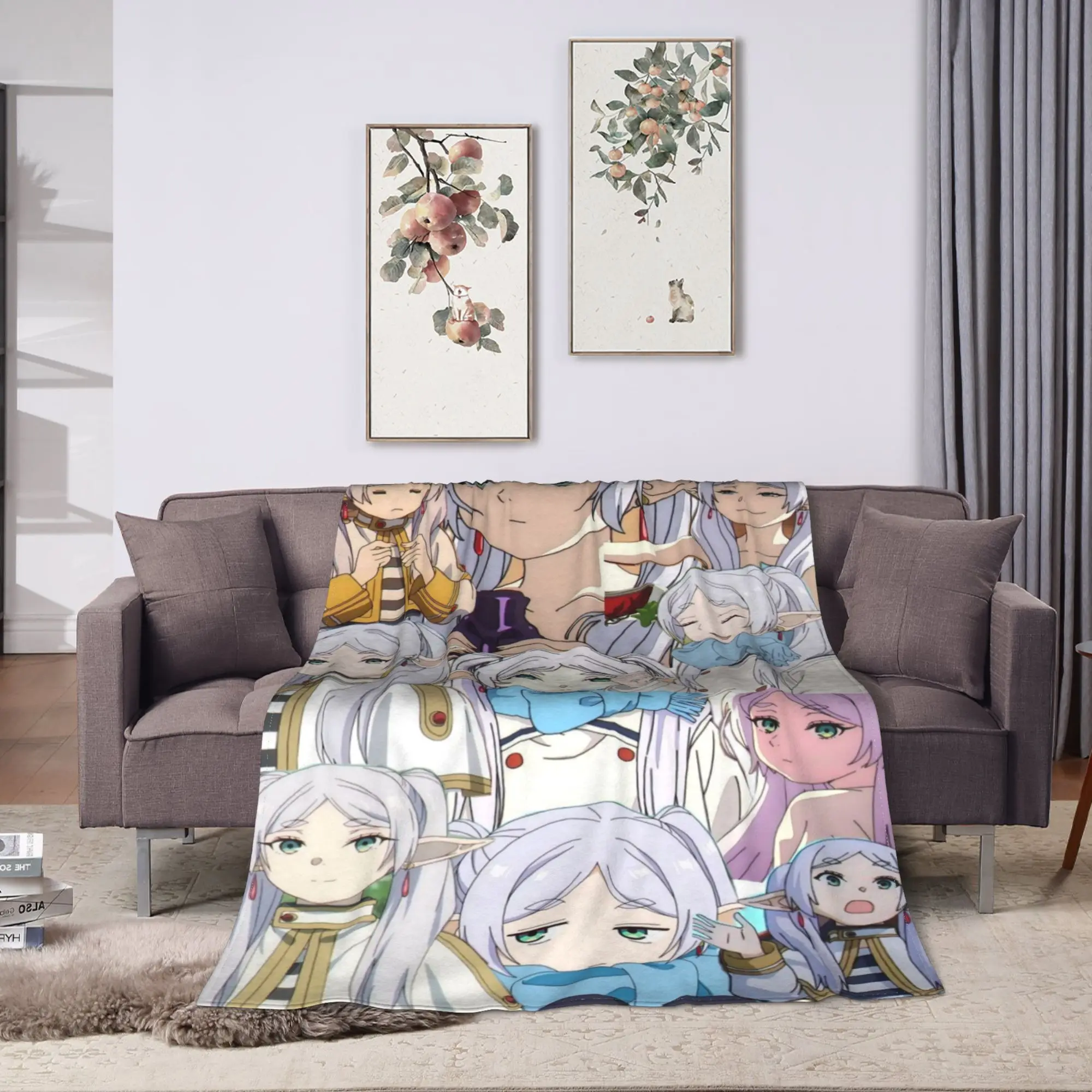 Warm Soft Blanket Cartoon Frierens Beyonds Journeys End Throw Blanket  Flannel Bedspread For Couch Chair Sofa Bed Cover