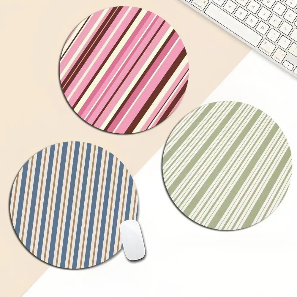 

Модный дизайн в полоску, арт, розовый цвет, маленькая круглая скоростная версия, игровая компьютерная клавиатура, офисный настольный коврик, коврик для мыши для ноутбука, ПК