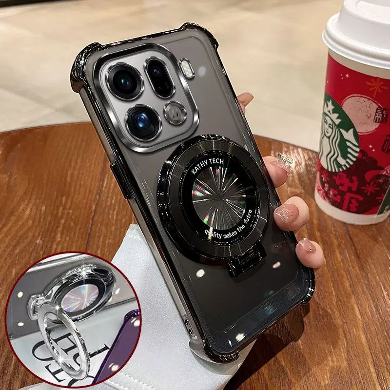 حافظة لهاتف OPPO Find X9 Pro جديدة بأربعة زوايا مضادة للسقوط CD نمط قوس غطاء رفيع للغاية لـ Find X9 ممتص للصدمات Funda