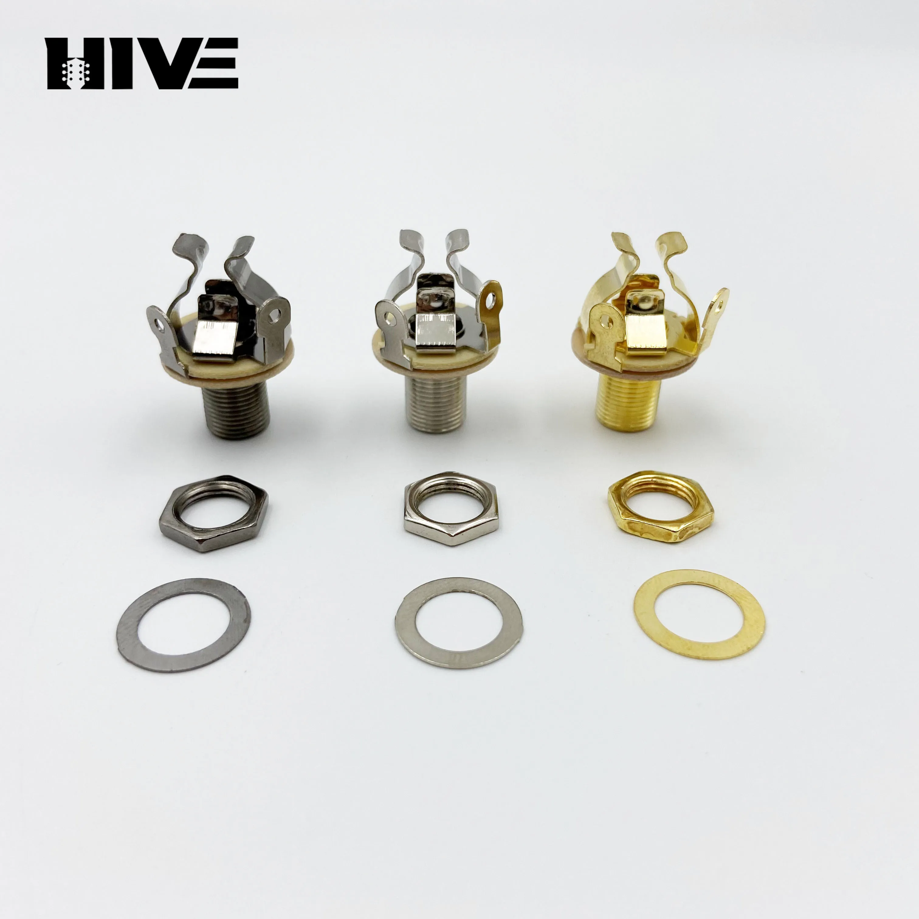 Accesorios para guitarra: Interfaz de salida jack tipo Wipe-out para guitarra bajo, de bronce, multipunto, monocromática, para guitarra de riel.