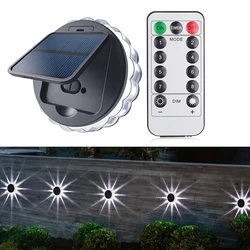 Solar Wall Lamp Petal Shaped 8 Modes 90 Degree Adjustable Outdoor Lighting Garden Decorative Light Solar Fence Light Lawn Light