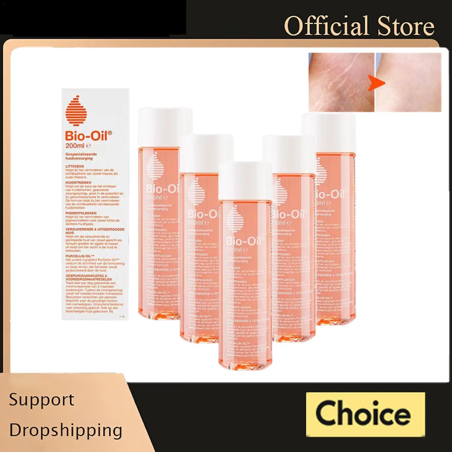 5X Bio-Oil Vitamin E Skin Care Essence Body Oil สําหรับรอยแผลเป็นการตั้งครรภ์ Marks Facial Body Moisturizing Cream Skin Care 200ML