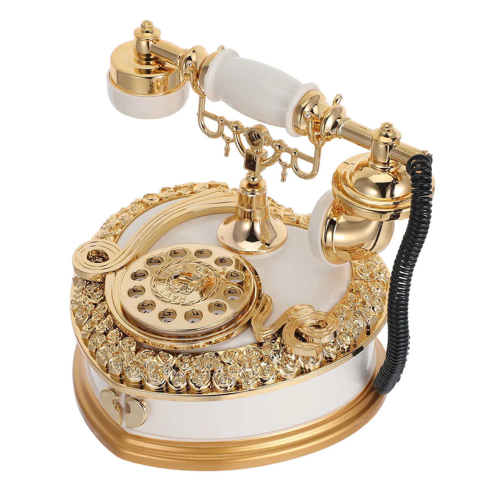 1Pcs Retro Telephone Musical Box Exquisite Workmanship Clear Melody Non-Fading Home Decor Desktop Office Accessory Decorative