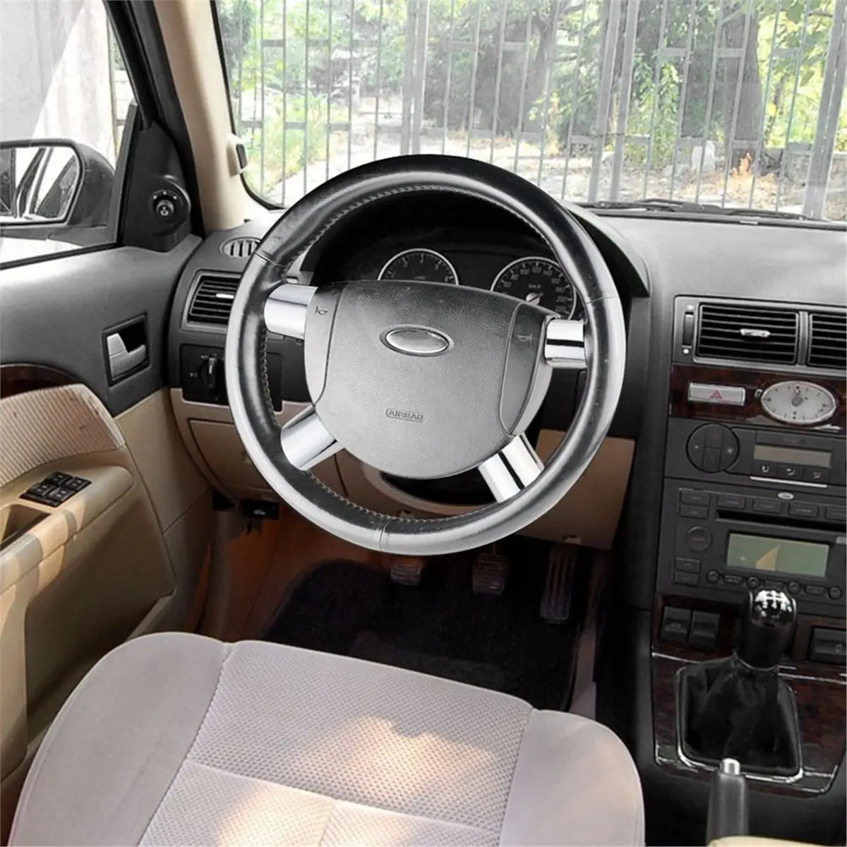 モンデオ2004年、2005年、2006年モデル用のステアリングホイールカバーステッカー4枚セット、内装改造用。