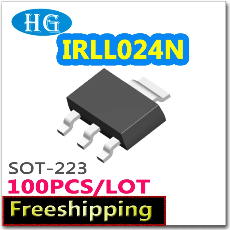smd IRLL024N 100pcs SOT223 canal N 55V 3.1A pdf dentro do mosfet