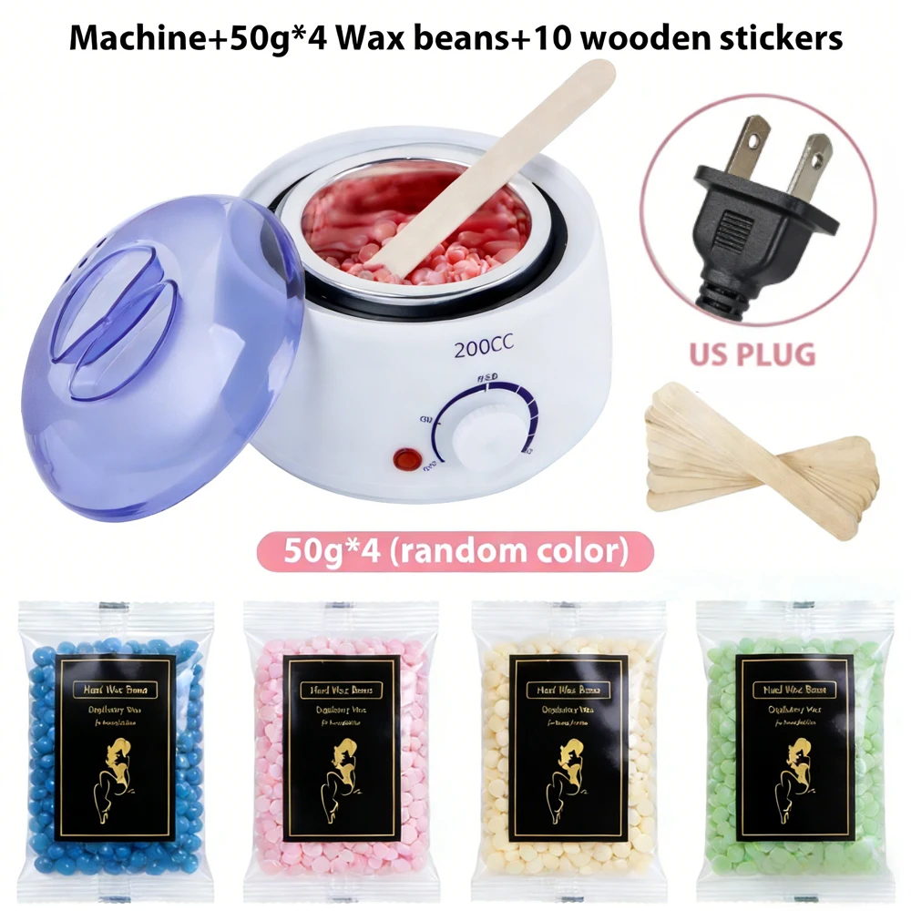 200CC Wax Heater Warmer Ontharing Machine Voor Hand Voet Body Spa Epilator Paraffine Pot + Wax Bonen + wood Sticks