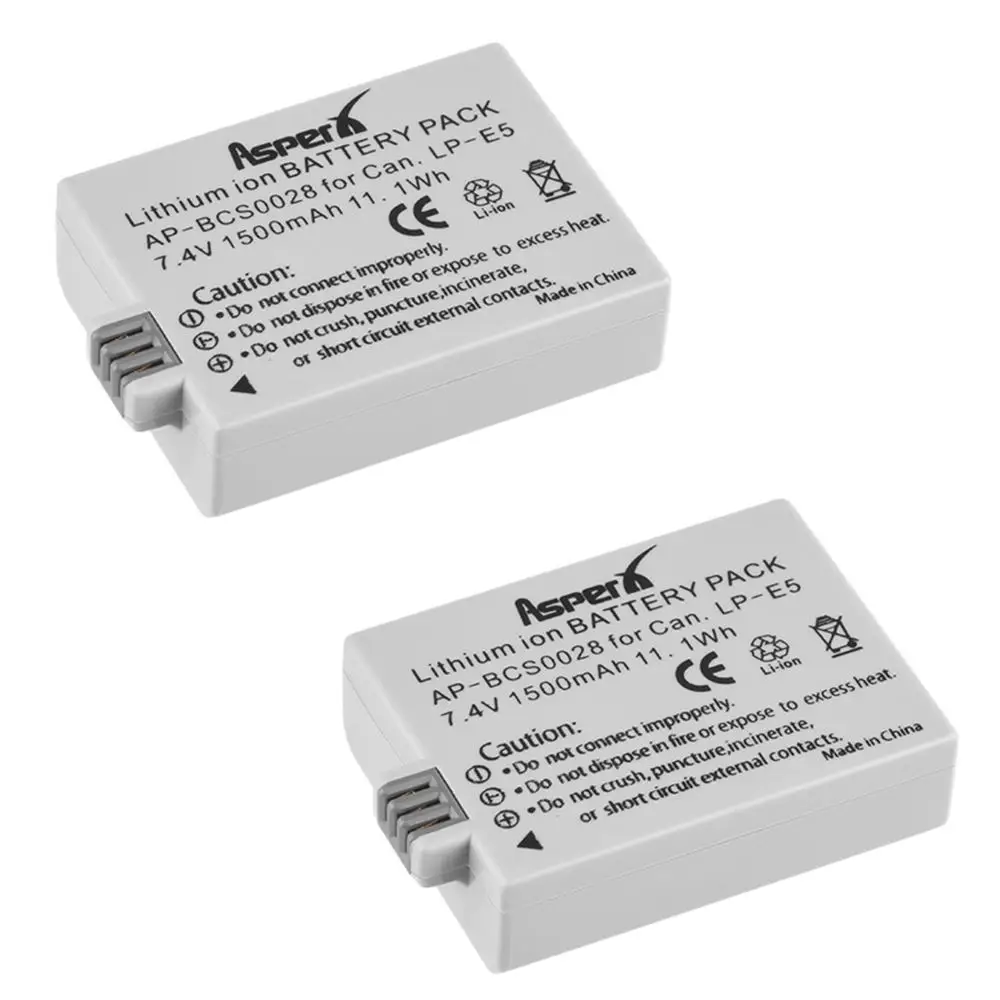 1500mAh LP E5 LPE5 LP-E5 بطارية ليثيوم أيون لكانون EOS المتمردين XS المتمردين T1i المتمردين XSi 1000D 500D 450D قبلة X3 X2 F كاميرا