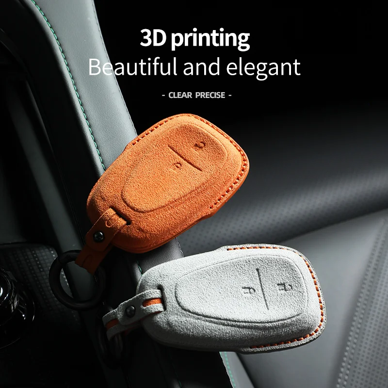 Deer Skin Car Key Case Cover for Chevrolet Onix Cruze, Sonic Camaro Volt Bolt Equinox Trax Malibu Verano Traverse 2016-2018