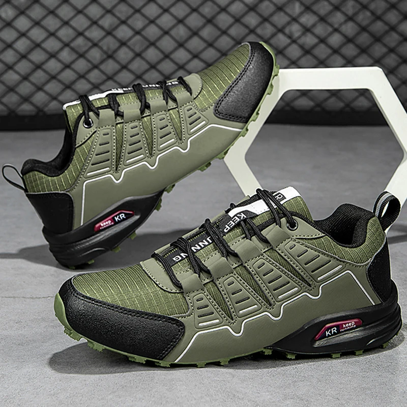

Мужская походная обувь, тренировочная износостойкая противоскользящая обувь на шнуровке, новые кроссовки для кемпинга, уличная прогулочная обувь для бега и отдыха для мужчин