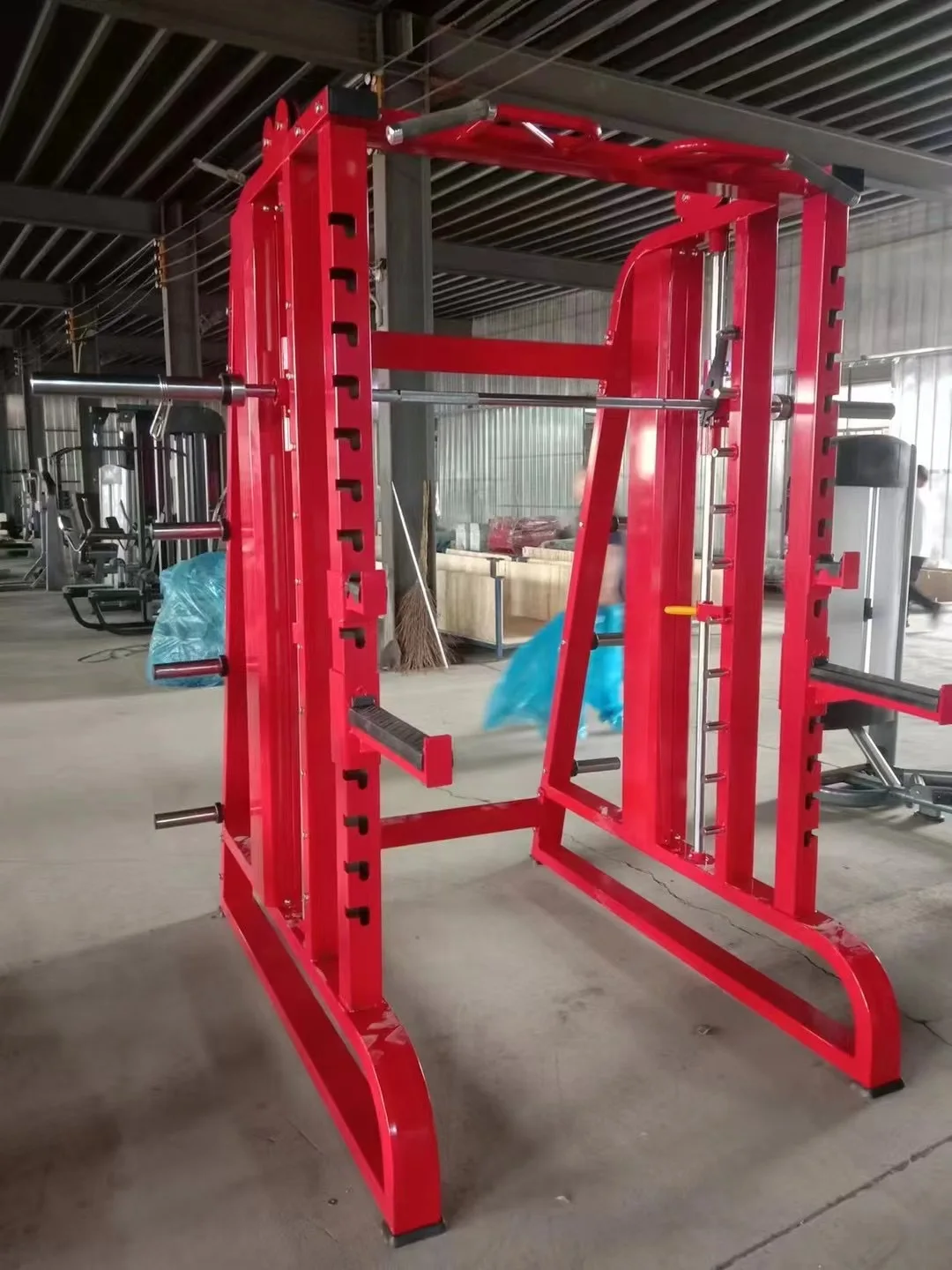 Commercial Smith Machine for Gym Heavy Duty Steel Construction With Safety Lock and Adjustable Barbell Smith Factory Supplier