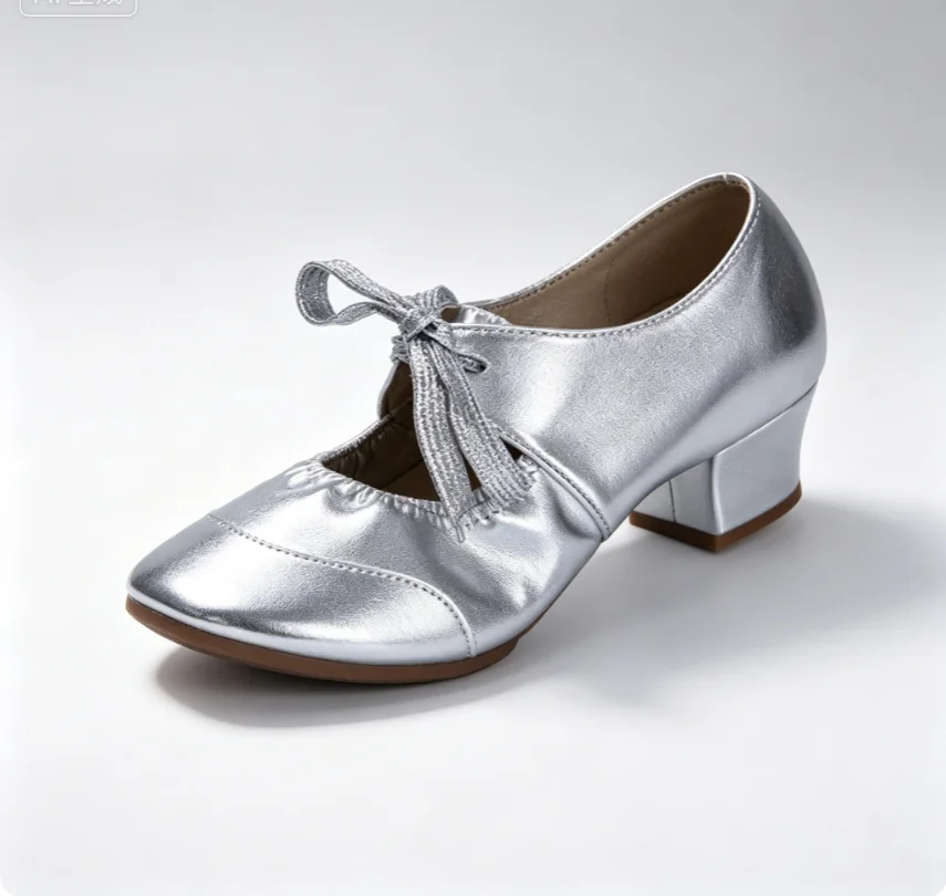 Women Modern Ballroom Dance Shoes Closed Toe Low Block Heel  Oxford Outsole Multi‑Color Waltz Salsa Practice Dancing Shoe Sandal