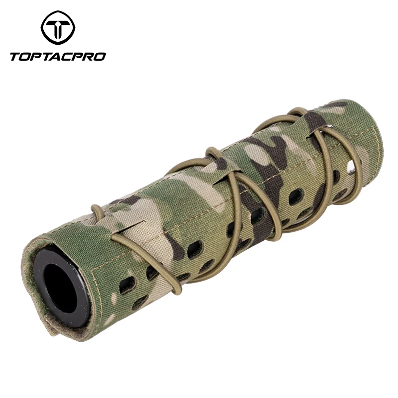 TOPTACPRO Taktyczna osłona tłumika 7 \'\'tłumik wycinany laserowo Osłona termiczna Osłona rękawa Paintball 8503