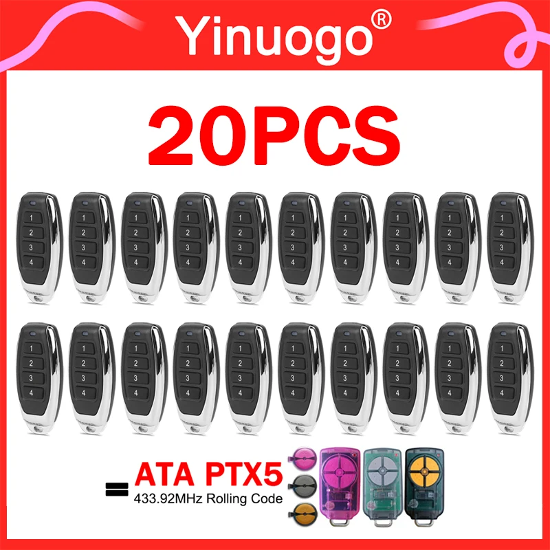 

20PCS ATA PTX-5 TrioCode Garage Door Opener 433.92MHz Rolling Code Compatible With ATA PTX5 PTX-5V2 PTX-5V1 Remote Control