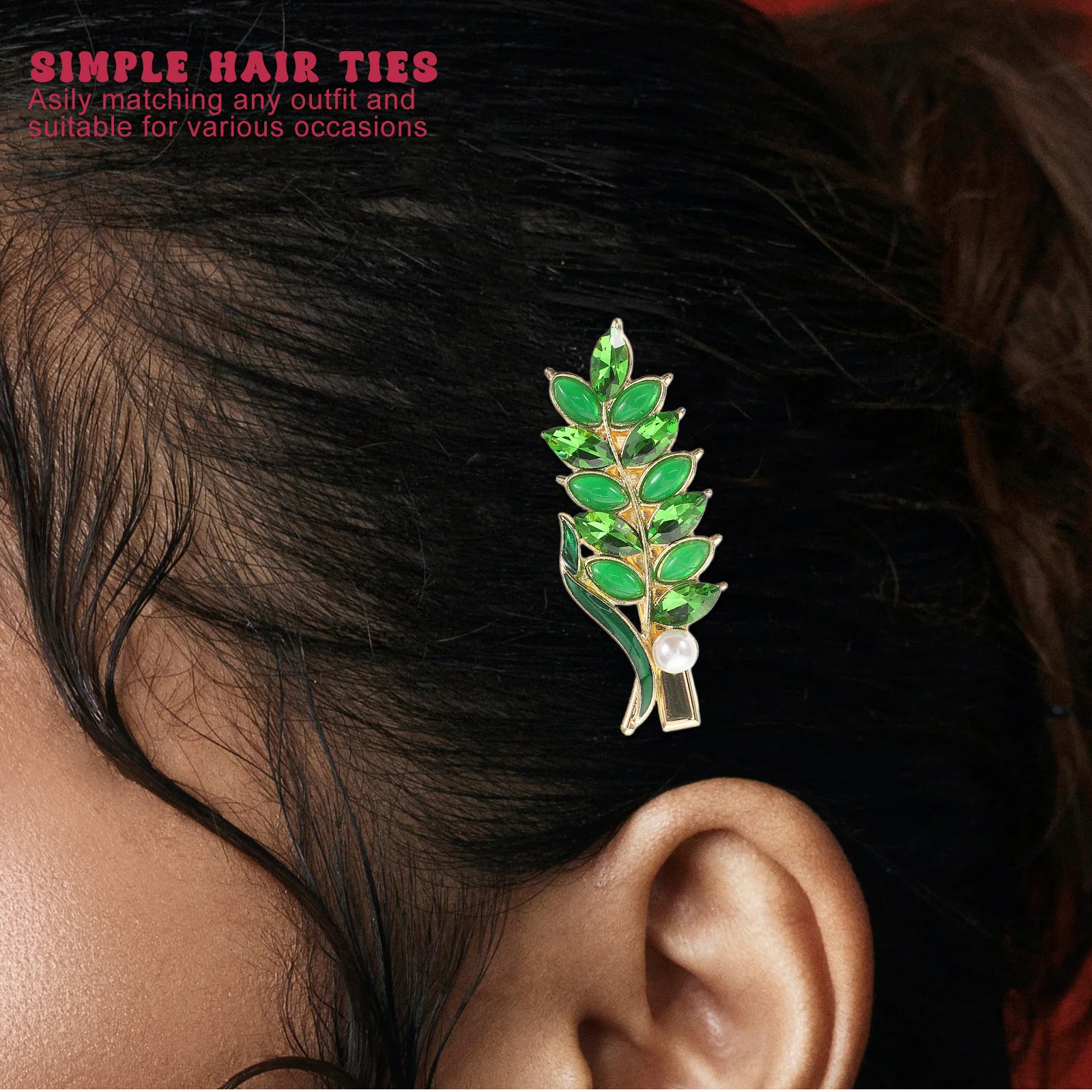 

2 шт., заколки для волос в виде утконоса с кристаллами, зеленая, белая, с боковой челкой, заколки со стразами, легкие заколки для свадебной вечеринки