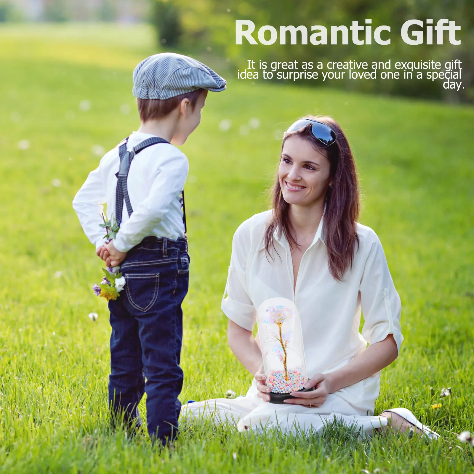 

Светодиодная лампа-роза с золотым покрытием и стеклянным куполом, декоративный ночник для дома и офиса, подарок на День святого Валентина, имитация цветка, романтический декор