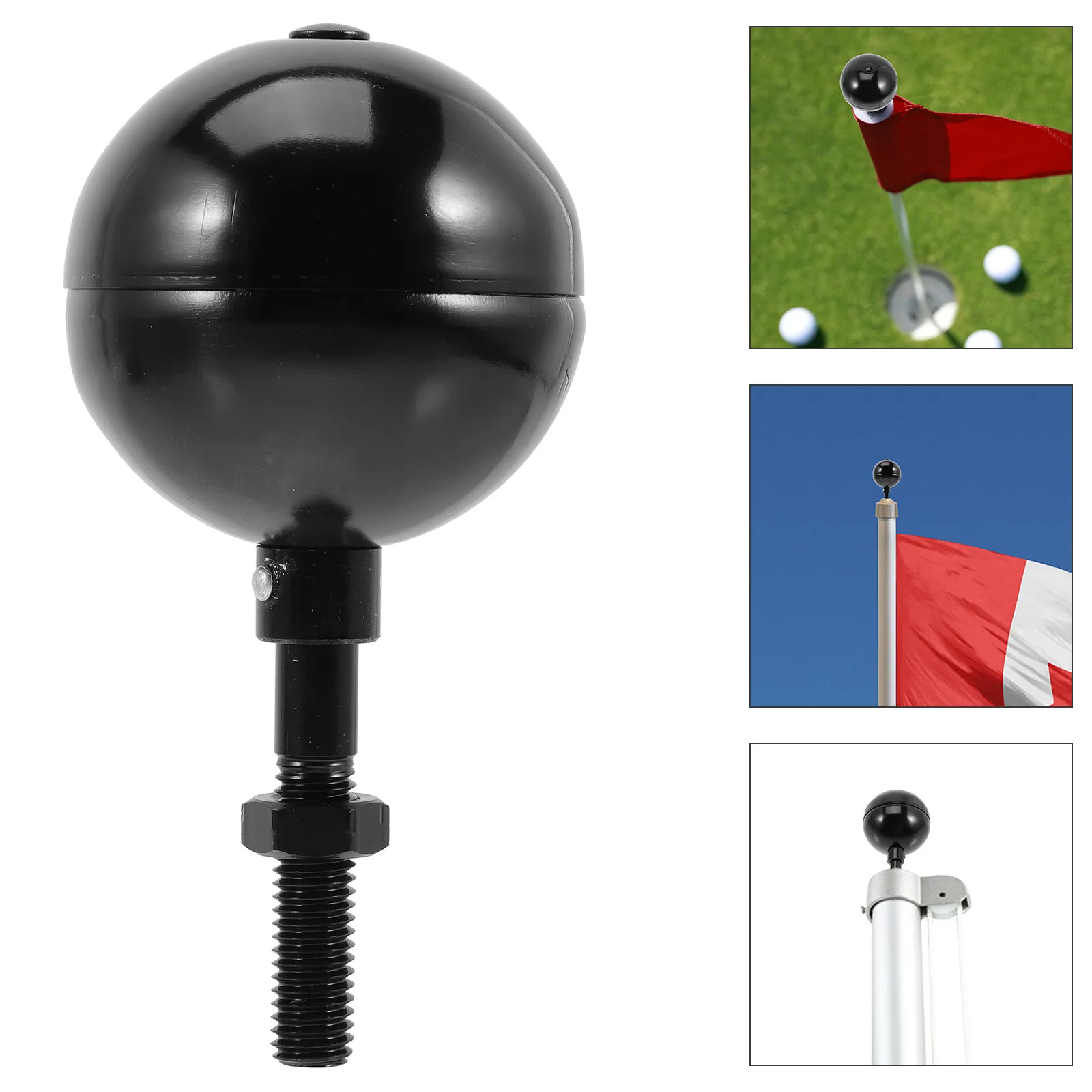 Metal Flag Pole Topper Ball Finial – Weatherproof Decorative Replacement for Outdoor Flagpoles
