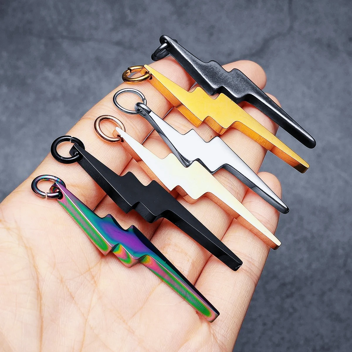 Lightning Thunder Men Necklaces With Pendant Stainless Steel Jewelry For Male Women Punk Hip Hop Accessories Gifts Wholesale