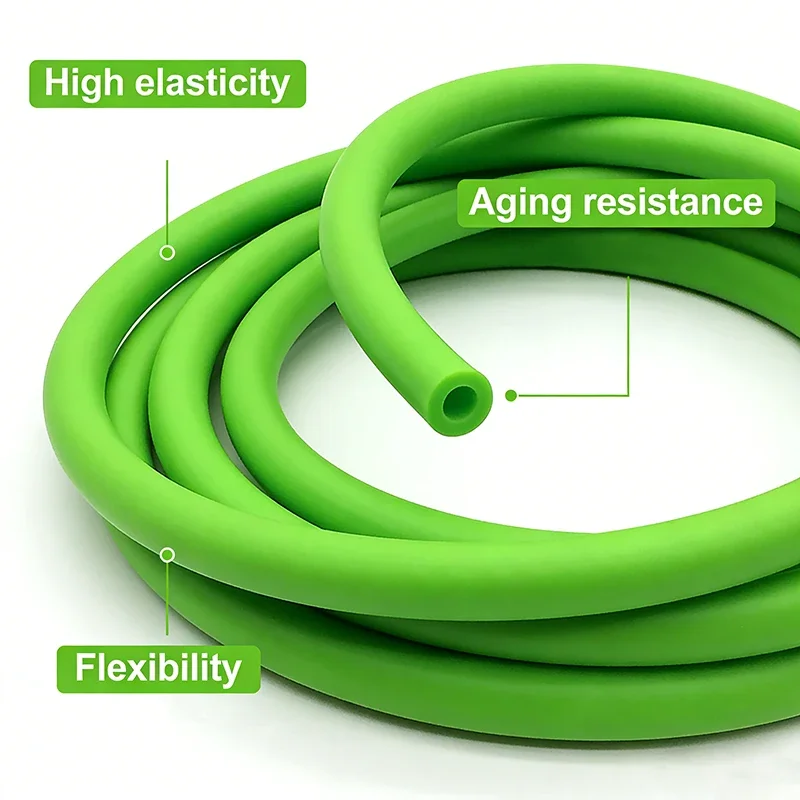 Green DIY Natural Latex Rubber Hose ID 1.6-8mm 1M-5M High Resilient Antifreeze Strong Tensile Tube for Slingshot & Craft Use