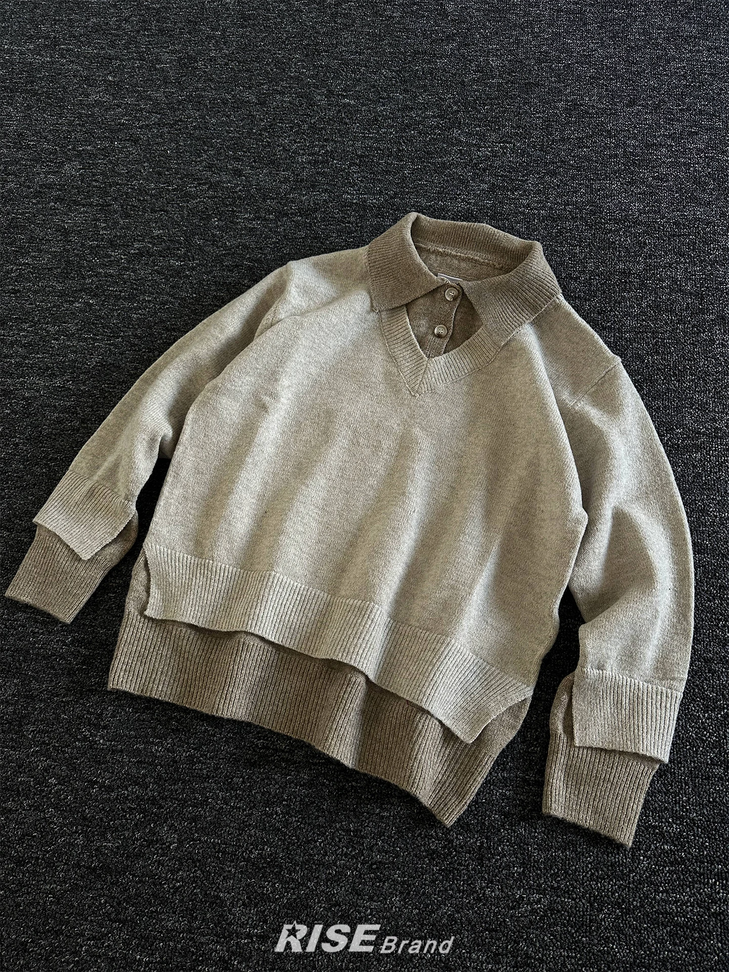 

Мужская трикотажная рубашка Rise Brand с длинным рукавом, воротником, имитацией двухслойности, в стиле пэчворк, весенняя, прямого кроя, в японском ретро-стиле