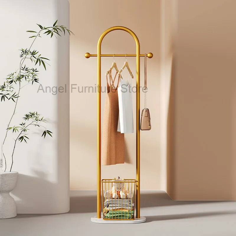 Bedroom Metal Clothes Hangers Jackets Save Space Laundry Rack Coat Storage Golden Clothing Holder Ripiano Home Furniture YYY30XP